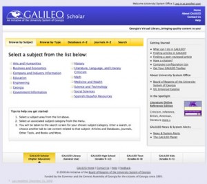 Screenshot of GALILEO from 2010-2014